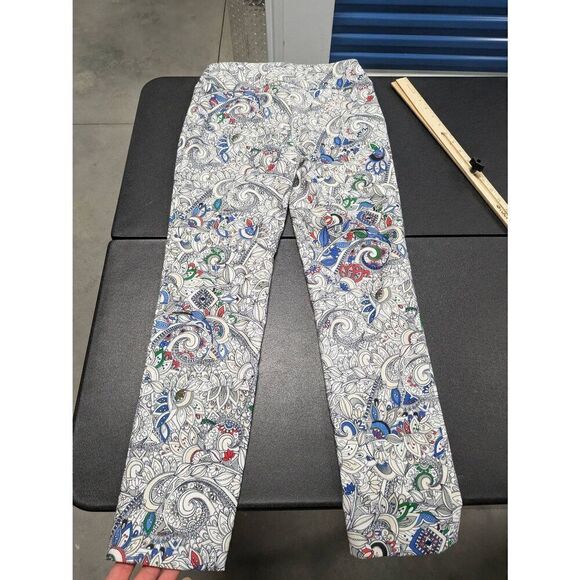 Lissette L Paisley Printed Stretch Pants Pockets Front & Back Colorful Women's - Picture 2 of 8